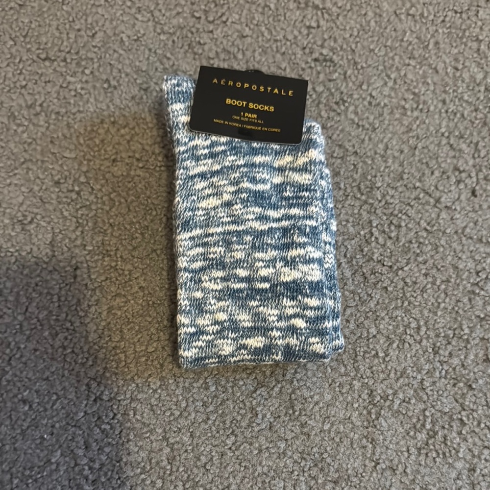 Aeropostale Blue and White Knit Socks